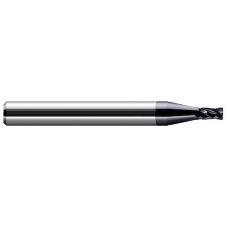 Harvey Tool 0.0390 in. 1 mm dia. x 0.0030 in. Radius x 0.0590 in. Carbide Corner Radius End Mill, 4 Flutes 987539-C3